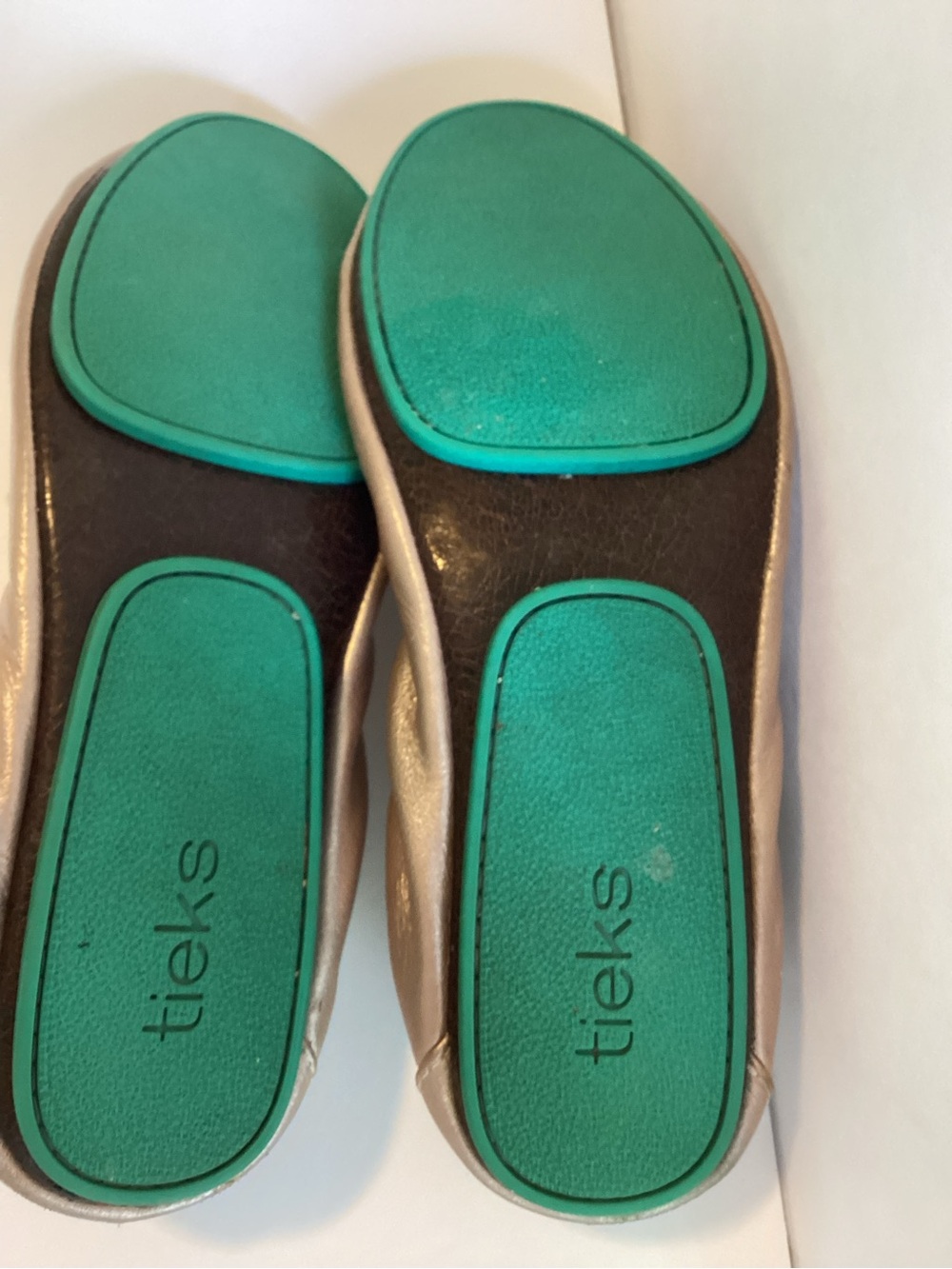 Tieks Rose Gold Glam Leather Ballet Flats Womens Size 10 - Picture 6 of 13
